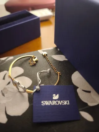 Pulsera Swarovski Corazón Infinito Oro y Plata