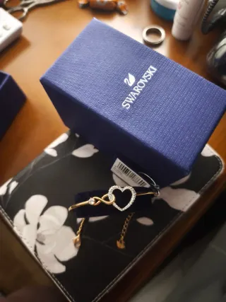 Pulsera Swarovski Corazón Infinito Oro y Plata