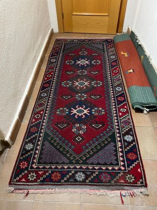 Alfombra de lana y tela