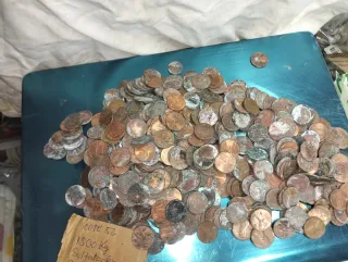 (Lote 52)1.5 kg Monedas sulfatadas 90% cobre EEUU