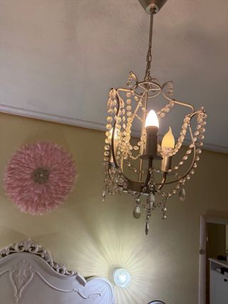 Lámpara araña Ikea cristal y metal