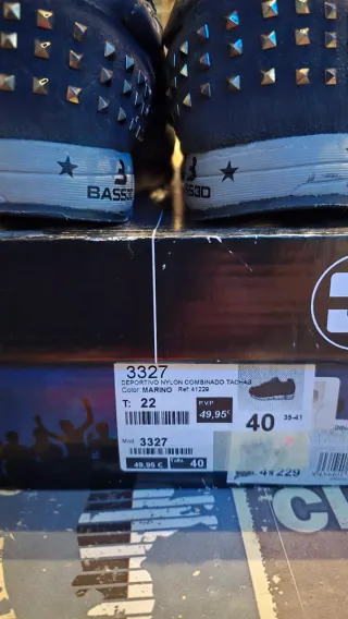 Zapatillas BASS30 Talla 40 Azul/Plata