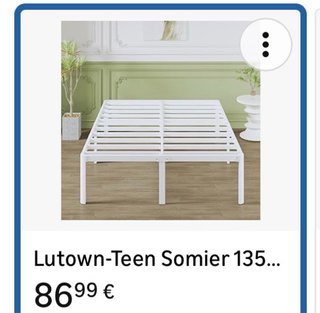 Somier 135x190 cm Blanco Metal