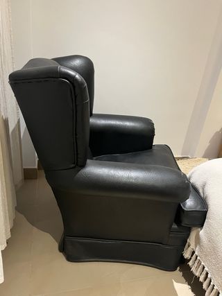Poltrona relax in pelle nera
