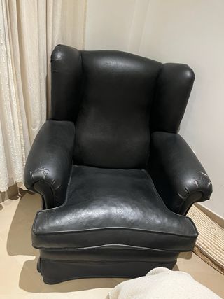 Poltrona relax in pelle nera