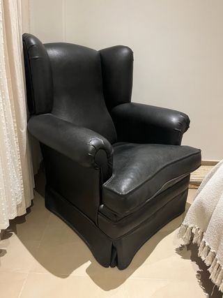 Poltrona relax in pelle nera