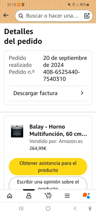 Microondas y horno Balay Integrado