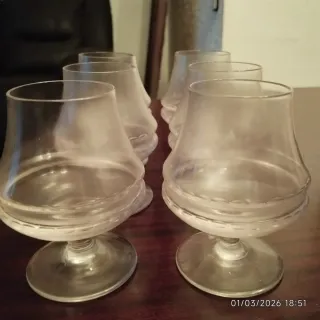 Juego  Vasos Vidrio Morado y Transparente