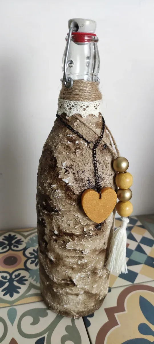 Jarrón Rústico_botella_ Artesanal⚱️