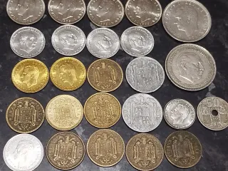 Lote 25 monedas antiguas coleccionismo