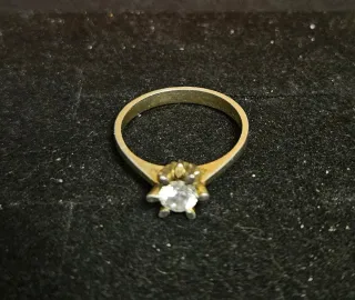 Anillo plata flor circonita tallada