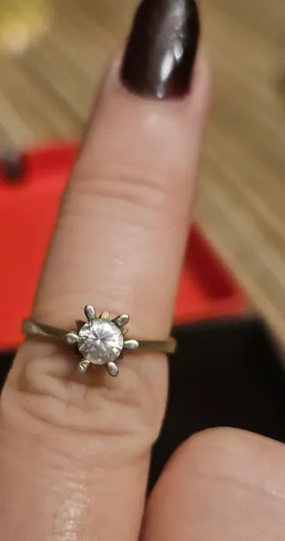 Anillo plata flor circonita tallada