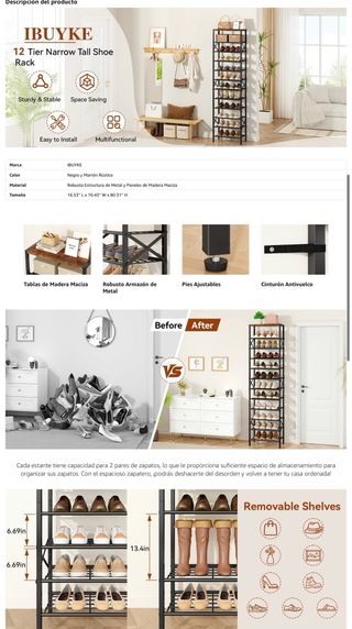 NUEVO! Zapatero Vertical 12 Niveles