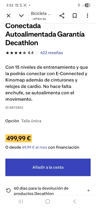 Bicicleta Estática Domyos 900