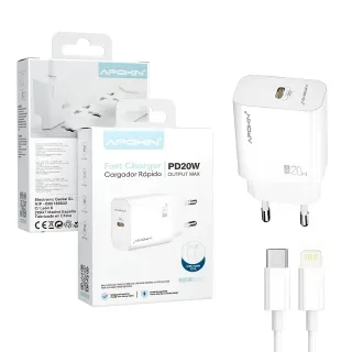 Cargador PD Tipo-C 20W Cable Tipo-C a Lightning