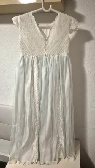 Vestido de comunión blanco y azul