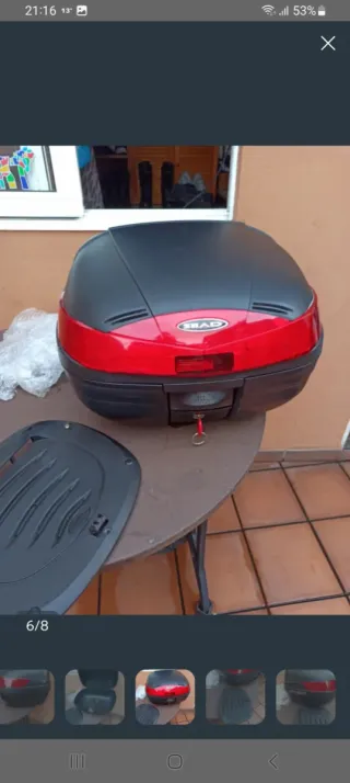 Baúl Moto Shad SH37 Negro/Rojo