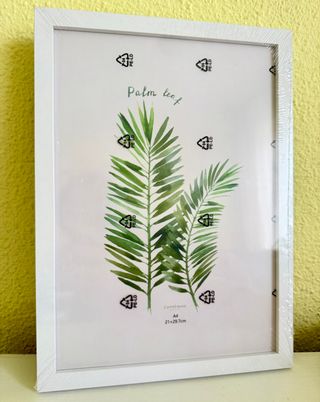 Marco A4 Blanco Madera Decoración Pared