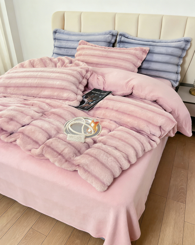 Juego Cama 4 Piezas Piel Conejo