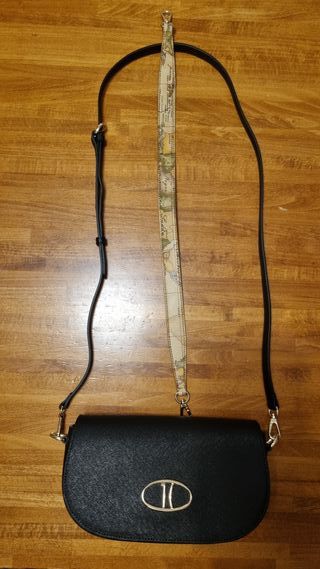 Borsa a tracolla Prima Classe nera e oro