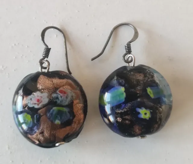 Pendientes Plata Ley Aro y Colgante Rosa