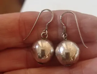 Pendientes Plata Ley Aro y Colgante Rosa