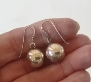 Pendientes Plata Ley Aro y Colgante Rosa