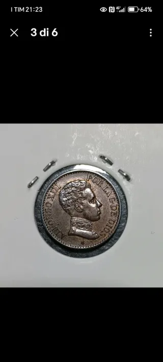 2 x 1 Centimo 1906 Variante SL V     Re Alfonso XI