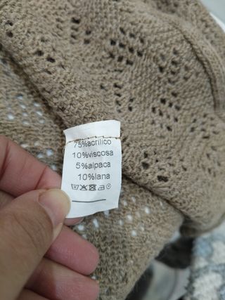 Chaleco de punto gris y marrón Talla L