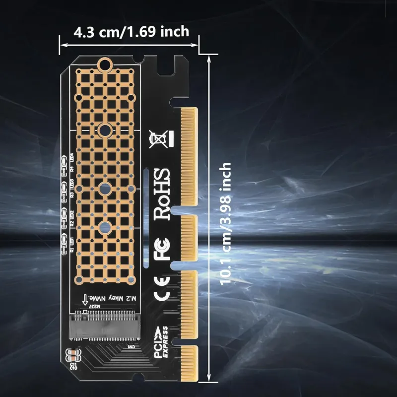 Tarjeta adaptadora M.2 NVME SSD a PCIE 4X 8X 16X M. 2M Key afbeelding 3