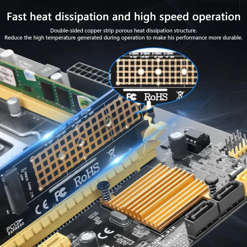 Tarjeta adaptadora M.2 NVME SSD a PCIE 4X 8X 16X M. 2M Key afbeelding 7