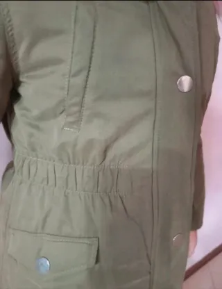 Parka bambina verde pelliccia rosa