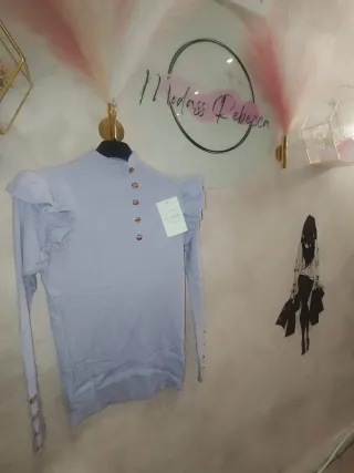 ModassRebecca Blusa Manga Larga Mujer Talla Única