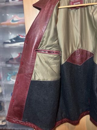 Chaqueta de cuero Redskins Rojo Vino