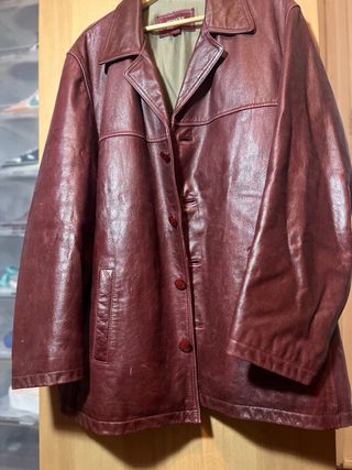 Chaqueta de cuero Redskins Rojo Vino