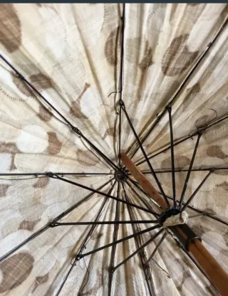 Sombrilla antigua con estampado floral