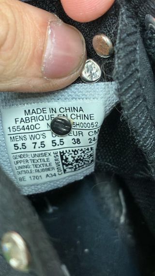 Converse All Star nere taglia 38