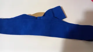 Cintura vera pelle scamosciata blu elettrico