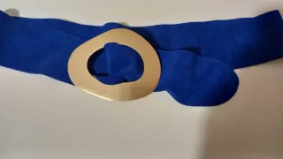 Cintura vera pelle scamosciata blu elettrico