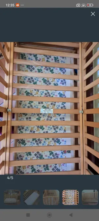 Cuna de bebé de madera