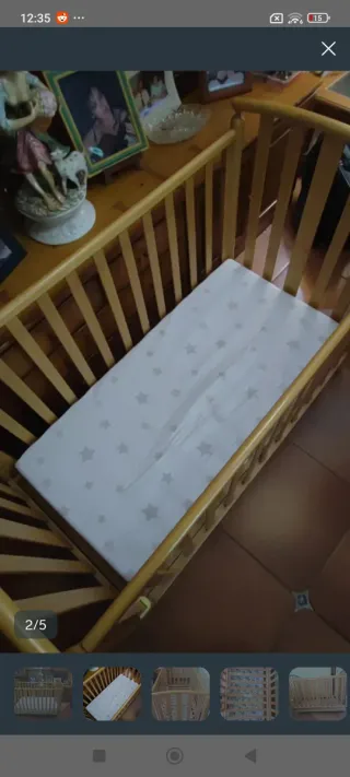 Cuna de bebé de madera