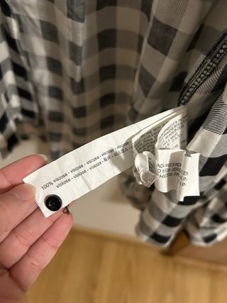 Camisa cuadros blanco y negro Bershka XS