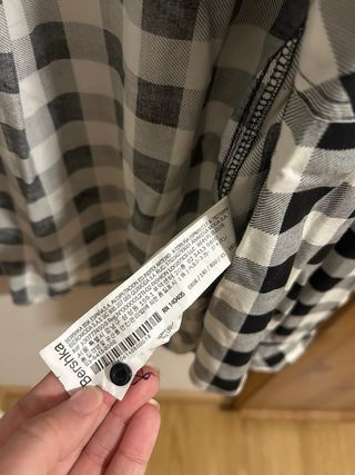 Camisa cuadros blanco y negro Bershka XS