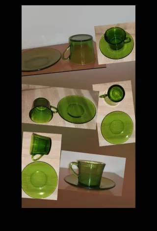 6 Juegos desayuno Duralex cristal verde