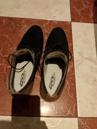 Zapatos de vestir azul y marrón