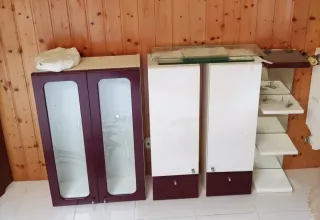 Mueble de baño madera y cristal