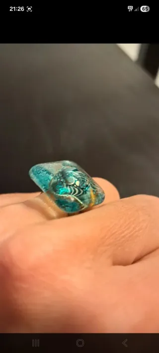Anillo piedra azul y turquesa