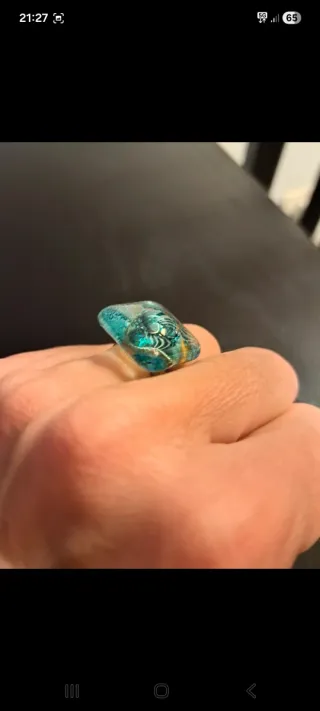 Anillo piedra azul y turquesa