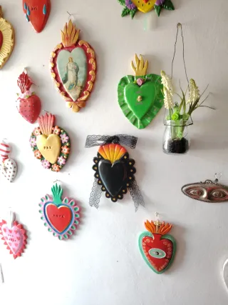 Decorazione Sacro Cuore con fiocco