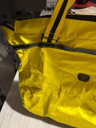 Borsa shopping Zippo grande gialla e nera